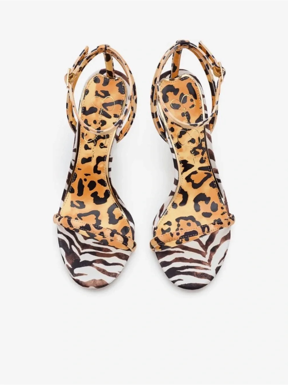 Jessica Simpson Baharia Mixed Animal Print Strappy Stiletto Heels - Size 11